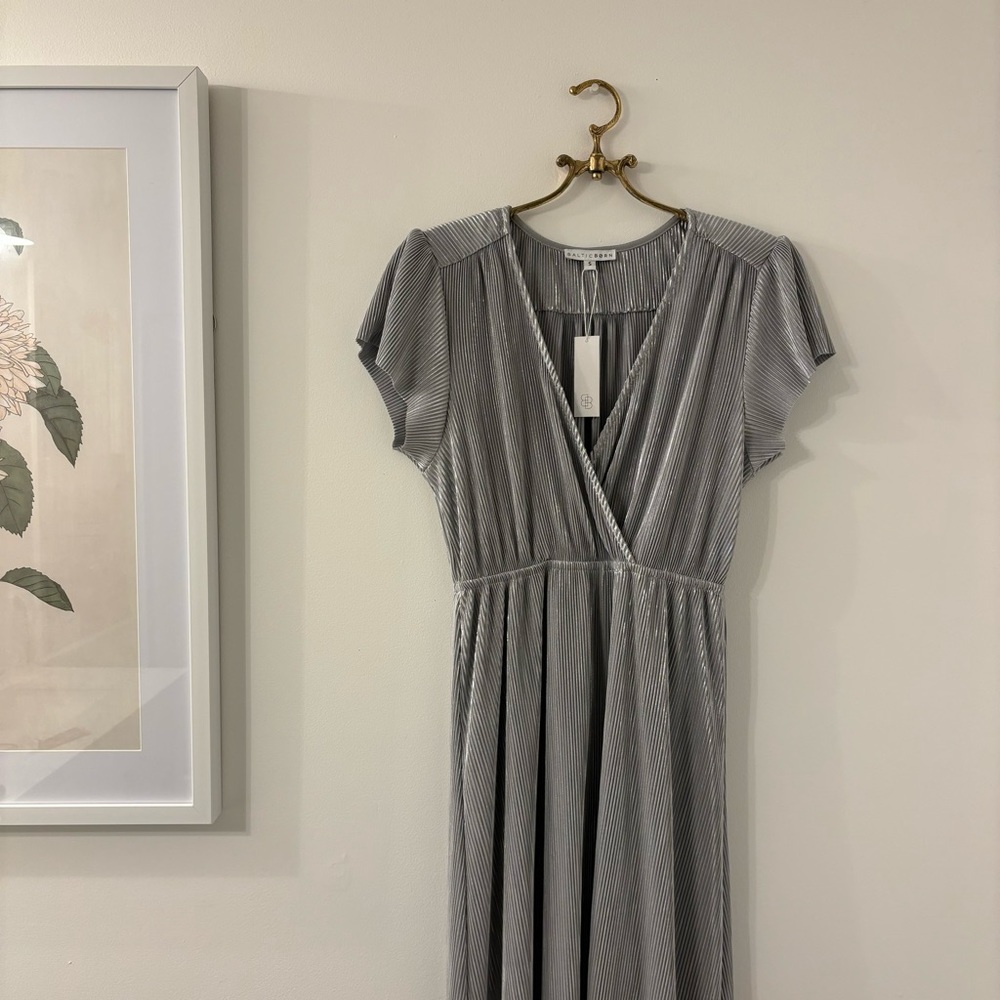 Baltic Born Pleated Maxi in Metallic Silver